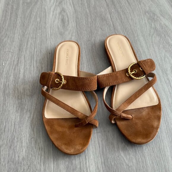 Veronica Beard Salva 3 Sandals 7M Color Tan Brown - Picture 4 of 6